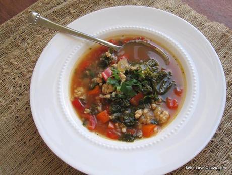 Ground Chicken, Kale and Brown Rice Soup - Paperblog