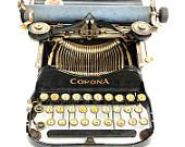 smith corona no.3 manual folding typewriter , office decor, black, sepia, a vintage beauty - TheAtomicAttic