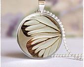 Butterfly Wing (Sepia)- A Unique Silver Pendant- Handmade by The Trendy Trinket - TheTrendyTrinket