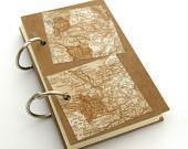 SALE Refillable Travel Notebook and Sketchbook in Brown and Cream - peaseblossomstudio