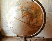 Vintage Sepia Tone 12 inch Replogle Globe - CopperAndTin