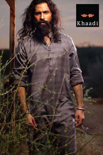 Men Latest Casual Kurta 2012-13 by Khaadi with Piquant Patterns and Ala Silai