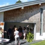 Sally Goss shows visitors round the Chalk Wall House