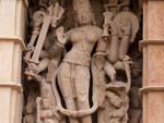 Sculpture of god Vishnu on Lakshmana Temple