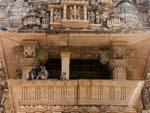 Monkeys sitting on the balcony of the Vishwanath Temple
