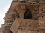 Monkeys sitting on the balcony of the Vishwanath Temple