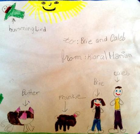 Very true to life. Caleb actually has that oufit.
(Drawn by my baby sister Kiara, who turns 9 tomorrow.)