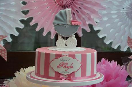 Pink and White Themed Christening with Fans and Lace by  Sugar Coated Candy & Dessert Buffets