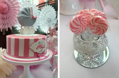 Pink and White Themed Christening with Fans and Lace by  Sugar Coated Candy & Dessert Buffets