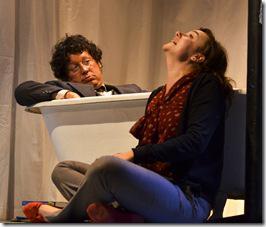 Joel Ewing and Hilary Williams in LiveWire Chicago Theatre’s production of THE MISTAKES MADELINE MADE by Elizabeth Meriwether, directed by Krista D’Agostino.  Photo by Ryan Bourque.