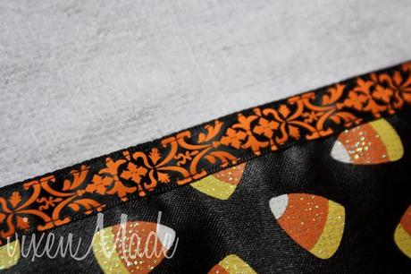 Ribbon Trimmed Halloween Dish Towels