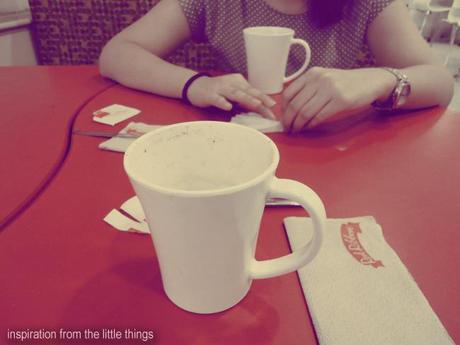 while having coffee at red ribbon