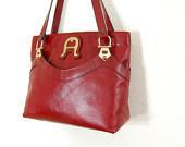 1970s Etienne Aigner oxblood leather tote - Ambercityvintage