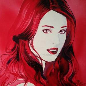 Deborah Ann Woll as painted by artist Steve Cleff