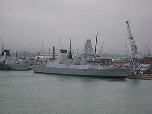 English: HMS Diamond in Portsmouth