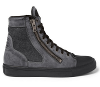 Pleasure Behind The Zip:  Maison Martin Margiela Leather and Wool High Top Sneaker