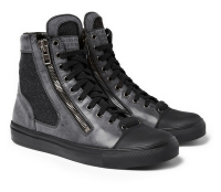 Pleasure Behind The Zip:  Maison Martin Margiela Leather and Wool High Top Sneaker