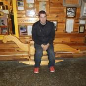 Kenin on a bench in Wall Drug | Wall SD