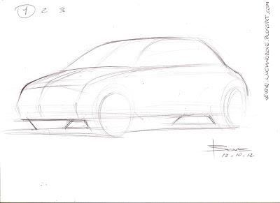 3/4 car sketch tutorial in 3 steps by Luciano Bove