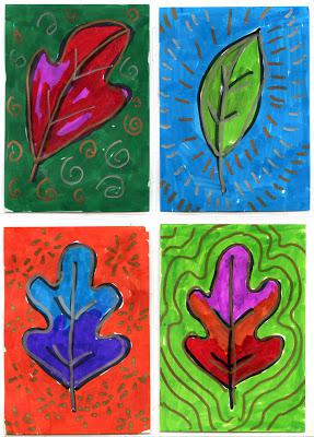 Art Trading Cards Leaves