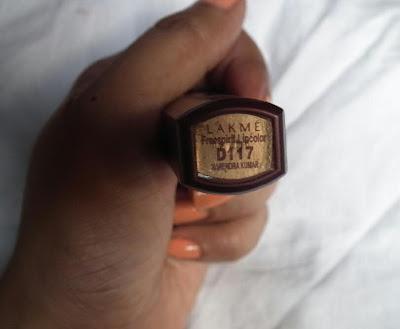 Lakme Lipstick in D117 - A Nude Shade with Mauve Hints