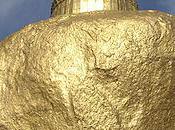 Golden Rock Gilt Boulder Buddha