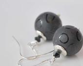 Matte Black Glass Earrings - bstrung