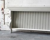 Large Wall Shelf Distressed in White and Gray - AliyahRose
