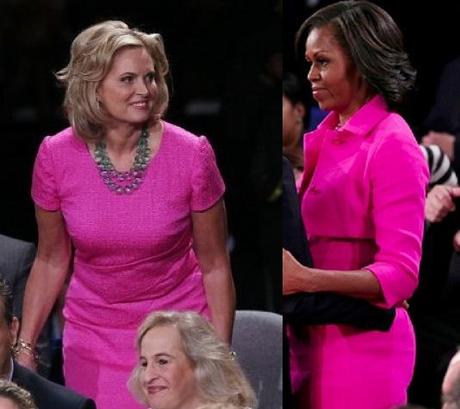 Pink Dress Debate: Who Wore it Better at the Debate Last Night, Michelle Obama or Ann Romney?