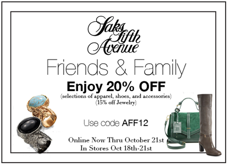 Saks Fifth Avenue Friends and Family Sale