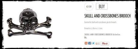 Brooch- Skull and Crossbones £2.50 from Kukee