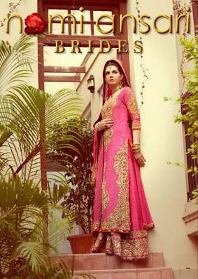 Mahnoor Baloch Come in Beautiful Coral Bridal Outfit by Nomi Ansari