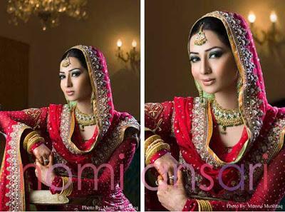 Mahnoor Baloch Come in Beautiful Coral Bridal Outfit by Nomi Ansari