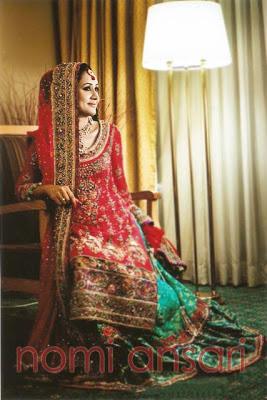 Mahnoor Baloch Come in Beautiful Coral Bridal Outfit by Nomi Ansari