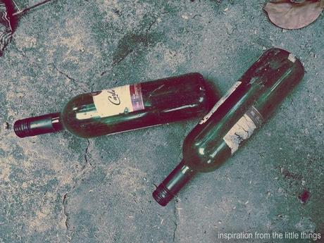 bottles on the ground
