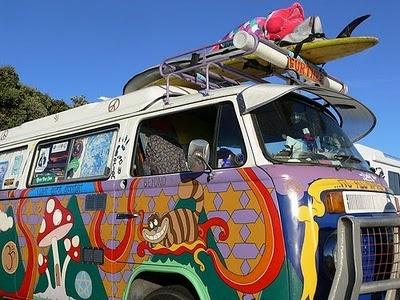 hippie surfer bus