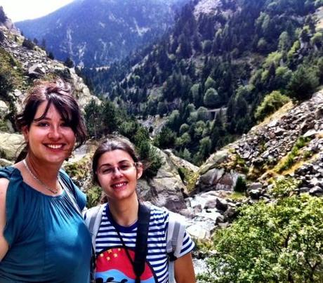 Laurel and Isabelle hiking the Vall de Nuria in the Pyrenees, Catalonia, Spain