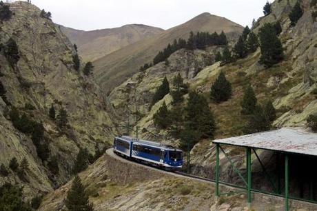 Train to the Vall de Núria in the Pyrenees, Spain