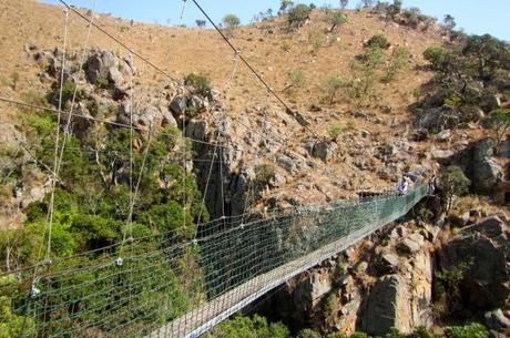 The suspension bridge on the Malolotja Canopy Tour in Swaziland