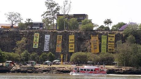 Banner Drop Against Coal Seam Gas in Australia