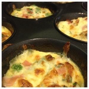 {Recipe} Mini Ham and Pea Frittatas