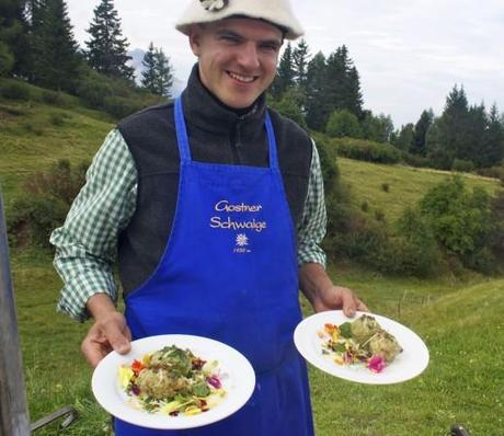 Franz the chef who showed me how to make dumplings in Alpe di Siusi
