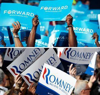 election-2012-obama-romney-signs-a Average of Swing State Polls w/electoral votes for this morning: