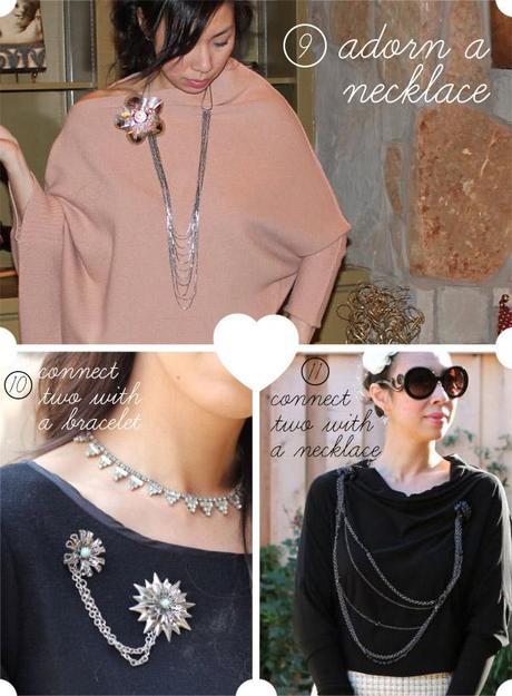 style of sam, how to wear a brooch, ways to wear a brooch, on a necklace, connect a bracelet, connect a necklace