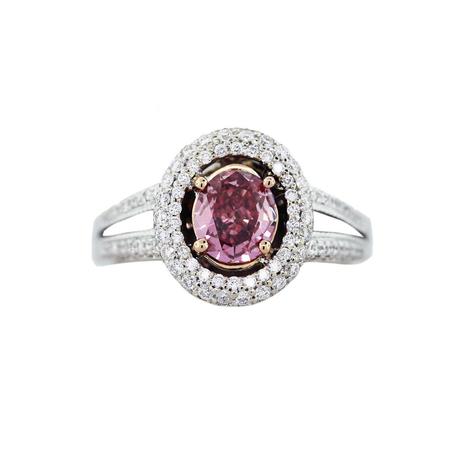 pink diamond halo ring, pink diamonds, pink halo ring, pink diamond ring