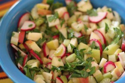 Celery Apple Salad with Basil Lemon Vinaigrette