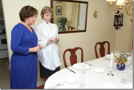 Kate O'Connor and Nancy Pollock, Saint Sebastian Players presents The Dining Room. Photo by John Oster