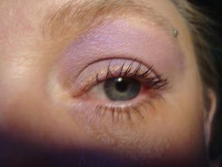 Purple and gold eye look and perfume of the day