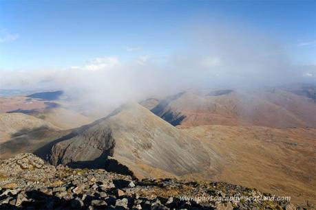 View from the top of Ben More on Mull, looking east