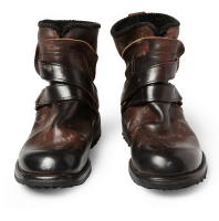 Boots Sans The Bike:  Dolce and Gabbana Distressed-Leather Biker Boot